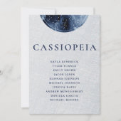 天空のグレーブルーのシーティングプランカードゲスト名 (正面)