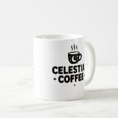 天空のコーヒーマグ – 月と星コズミックカップ コーヒーマグカップ (正面右)