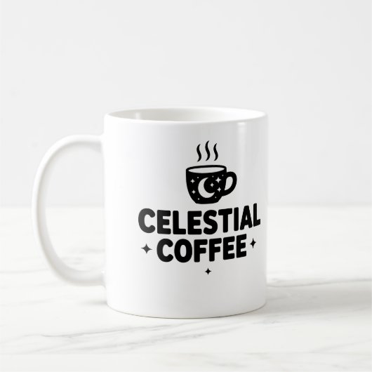 天空のコーヒーマグ – 月と星コズミックカップ コーヒーマグカップ (左)