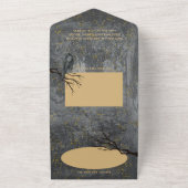 天空のゴシック様式の満月ハロウィン結婚写真 オールインワン招待状 (外側)