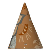 天空のフクロウとウサギ:神秘的なパターン パーティーハット (右)