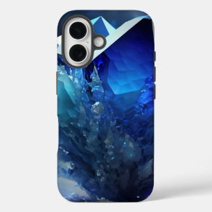 天空のブルーサファイアドリームズ抽象芸術結晶 iPhone 16ケース