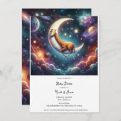 天空のベビーキリンが月と星に眠る 招待状 (正面/裏面)