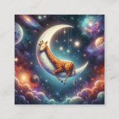 天空のベビーキリンが本の赤ちゃんシャワーを持参 スクエア名刺 (裏面)