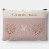 天空のボホモスマッシュルームモノグラム名 アクセサリーポーチ (正面)