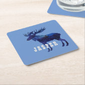 天空のムースシルエットカスタム スクエアペーパーコースター (アングル)