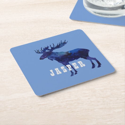 天空のムースシルエットカスタム スクエアペーパーコースター (アングル)