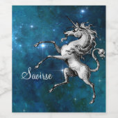 天空のユニコーンのカスタマイズ可能 ワインラベル (シングルラベル)