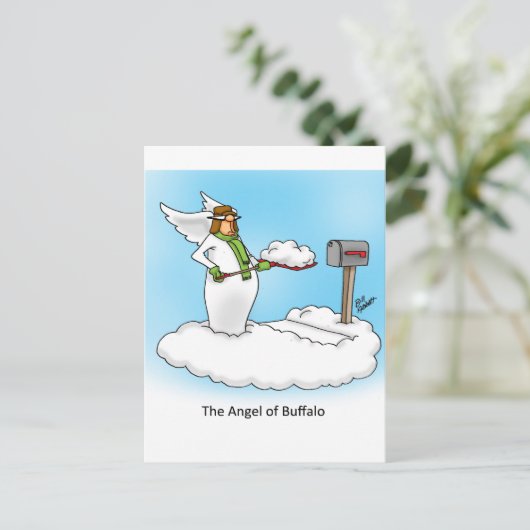 天空のユーモア天使の漫画の贈り物！ ポストカード (スタンド正面)