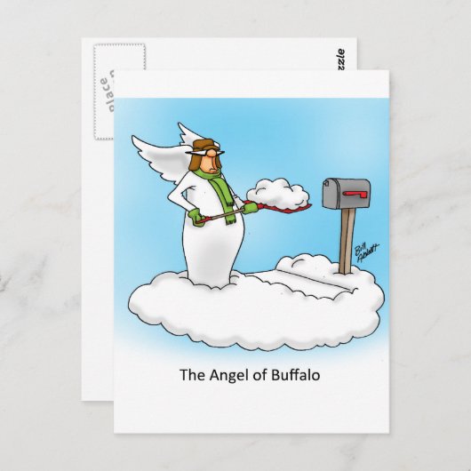 天空のユーモア天使の漫画の贈り物! ポストカード (正面/裏面)