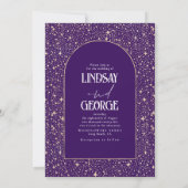 天空のロマンチックな夜結婚の星の写真 招待状 (裏面)