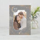 天空のロマンチックな星空結婚の夜の写真 招待状 (スタンド正面)