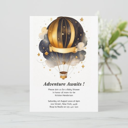 天空のワムシー:天気球の赤ちゃんシャワー 招待状 (スタンド正面)