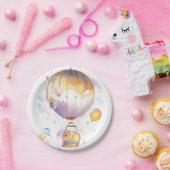 天空の冒険：熱気球ベビーシャワー ペーパープレート (パーティー)