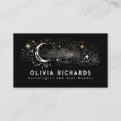 天空の夜星ムーンブラックコスモス神秘的 名刺 (正面)