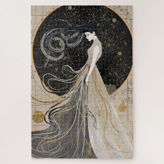 天空の夢のような宇宙の女性 ジグソーパズル (縦)