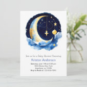 天空の夢の国ブルーボーイベビーシャワー 招待状 (スタンド正面)