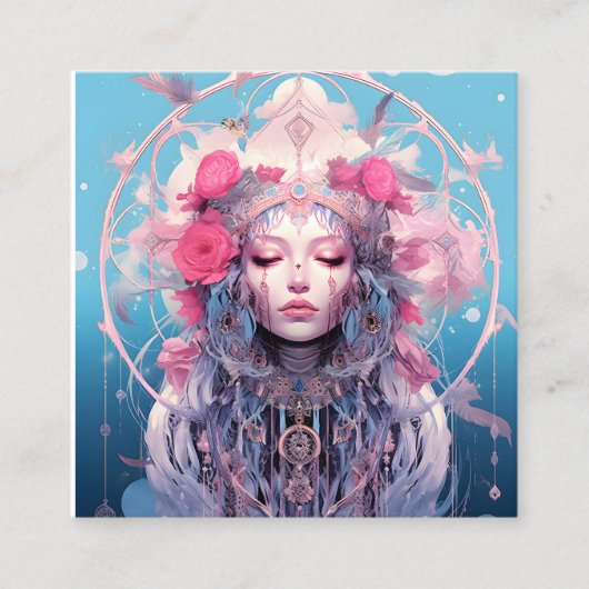 天空の夢の織機 スクエア名刺 (正面)