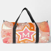天空の夢オレンジとピンクのモノグラム ダッフルバッグ (正面)
