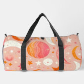 天空の夢オレンジとピンクのモノグラム ダッフルバッグ (裏面)