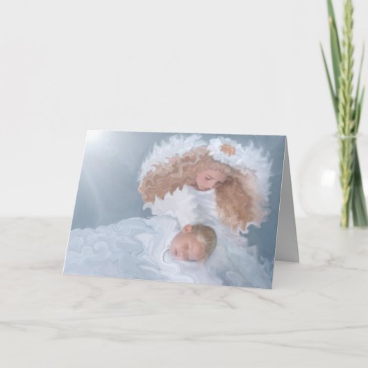 天空の天使のクリスマスの休日の挨拶状 シーズンカード (正面)