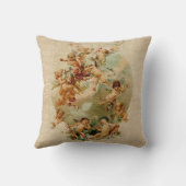 天空の天使の天使のヴィンテージの原稿のバーラップ クッション (裏面)