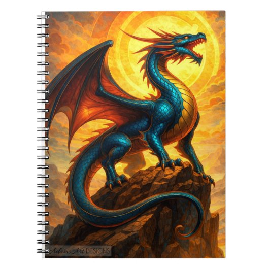 天空の太陽火竜 ファンタジー ノートブック (正面)