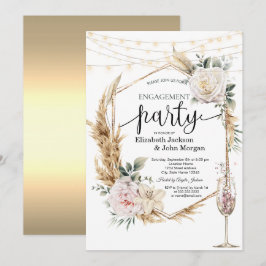 天空の太陽、月、星のエンゲージメント   招待状