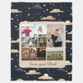 天空の子供の複数の写真モノグラム フリースブランケット (正面)