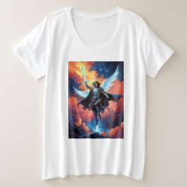 天空の守護者 戦士 大天使ミカエル プラスサイズTシャツ