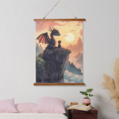 天空の守護者：男の子と竜 吊り下げ型タペストリー (寝室)