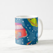 天空の旅 – グルーヴィーピースファン宇宙船 コーヒーマグカップ (正面右)