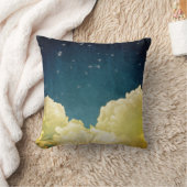 天空の星と雲がソファ枕を投げる クッション (ブランケット)