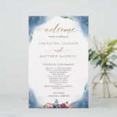 天空の星空の夜の水色結婚式 プログラム (スタンド正面)