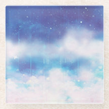 天空の星雲ガラスのコースター
