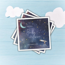 天空の月と星ベビーシャワー