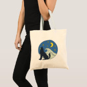 天空の狼の神秘的な芸術 トートバッグ (正面(商品))
