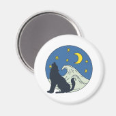 天空の狼の神秘的な芸術 マグネット (正面/裏面)