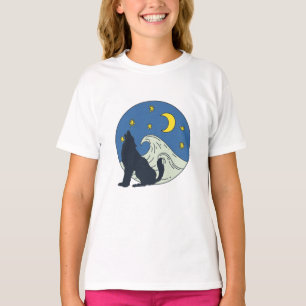 天空の狼の神秘的な芸術 Tシャツ