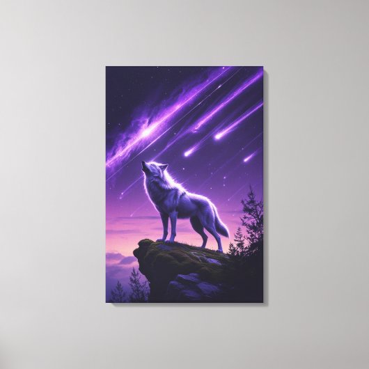 天空の狼 – 神秘的なハウルカンバスプリント キャンバスプリント (正面)