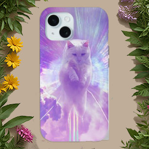 天空の白猫 – Dreamy & 鮮やか Art iPhone 15ケース