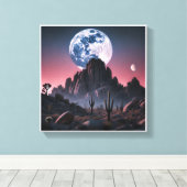 天空の砂漠の夢の風景 キャンバスプリント (インサイチュ (ウッドフロア))