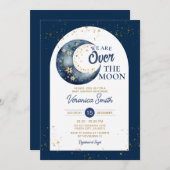 天空の私たちは月海軍の赤ちゃんシャワーの上にある 招待状 (正面/裏面)