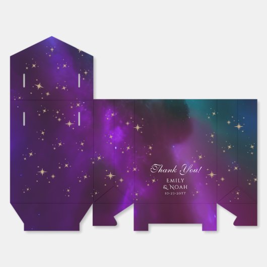 天空の紫ティール（緑がかった色）太陽の月結婚天文学 フェイバーボックス (見開き)