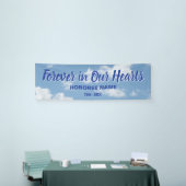 天空の背景を持つハートで永遠にメモリアル 横断幕 (トレードショー)