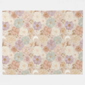天空の草原の花々 フリースブランケット (正面(横))