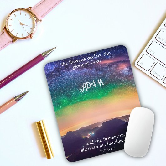 天空の詩篇19:1聖なる書物、 経典詩 マウスパッド