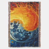 天空の陰陽アート スローブランケット (正面縦)