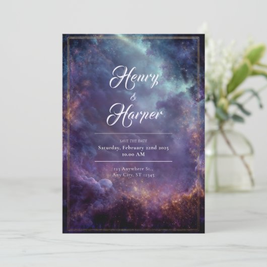 天空の雲景結婚式招待状 招待状 (スタンド正面)