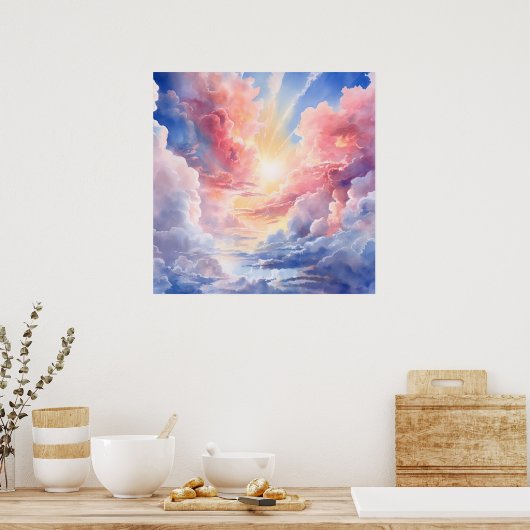 天空の雲 ポスター (キッチン)